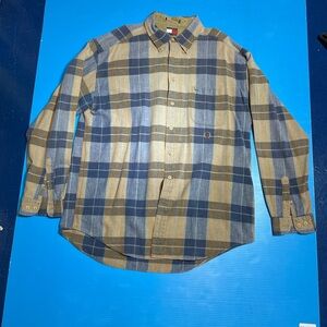 Tommy Hilfiger Blue and Tan Checkered Shirt